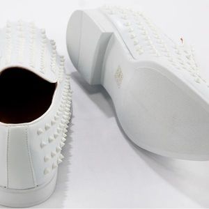 NEW- White Spike Loafers